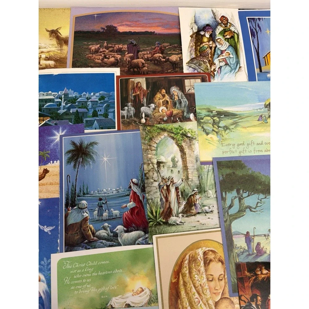Vintage Christmas Cards Fronts ONLY for Scrapbooking Crafts Decoupage Lot of 50